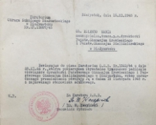 Przebieg pracy Marii Kolendo po II wojnie światowej (zaświadczenia, pisma kuratorium, zaliczenie stażu pracy)