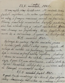 Materiały biograficzne Marii Kolendo (dziennik pisany w latach 1941- 1944; relacja uczestnictwa w walce o niepodległość opracowana dla Instytutu Pedagogiki Uniwersytetu Gdańskiego, zestawienie referatów opracowanych przez M. Kolendo dotyczących tajnego nauczania; opracowanie "Mój udział w pracach Okręgowej Komisji Historycznej ZNP w B-stoku" IX.1970 r.