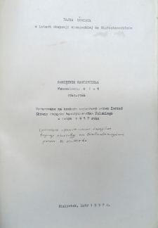Tajna oświata w latach okupacji niemieckiej na Białostocczyźnie. Pamiętnik nauczyciela - wspomnienia z lat 1941-1944 opracowany na konkurs ogłoszony przez Zarząd Główny ZNP
