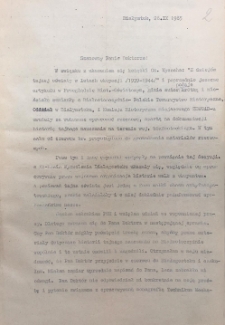 Korespondencja z prof. Ryszardem Wroczyńskim na temat tajnego nauczania