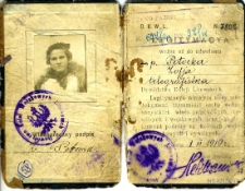 Legitymacja pracownicza Zofii Potockiej