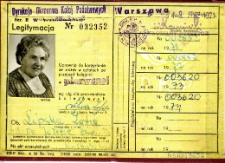 Legitymacja Zofii Lipskiej uprawniająca do zniżki na bilety kolejowe