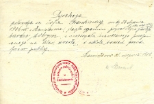 Zaświadczenie o ukończeniu szkoły i zdaniu egzaminu przez Zofię Frankiewicz