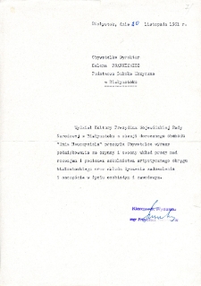 Podziękowanie dla Heleny Frankiewicz z okazji Dnia Nauczyciela