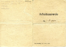 Arbeitausweis Jadwigi Frankiewicz