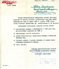 Zaproszenie Heleny Frankiewicz na posiedzenie Rady Białostockiego Towarzystwa Kulturalnego