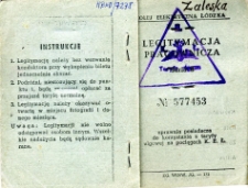 Legitymacja pracownicza Eugenii Zaleskiej