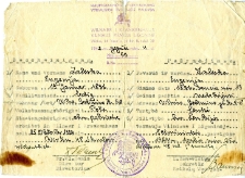 Zaświadczenie w językach niemieckim i litewskim dotyczące Eugenii Zaleskiej