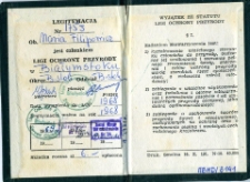 Legitymacja członkowska Marii Filipowicz