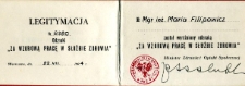 Legitymacja odznaki "Za wzorową pracę w służbie zdrowia" Marii Filipowicz