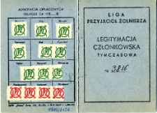 Legitymacja Ligi Przyjaciół Żołnierza Marii Filipowicz