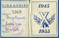 Legitymacja Ligi Kobiet Krystyny Dziejmy