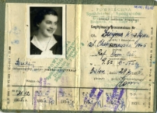 Legitymacja pracownicza Krystyny Dziejmy