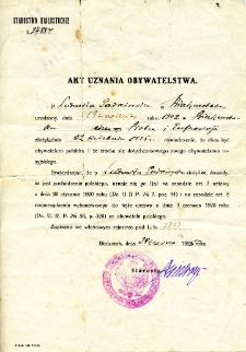 Akt uznania obywatelstwa polskiego Ludmiły Gaśkiewicz