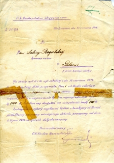 Pismo do Sabiny Rogulskiej w sprawie wynagrodzenia