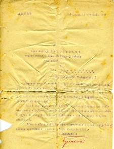 Pismo do Sabiny Rogulskiej w sprawie skierowania do pracy w Łapach