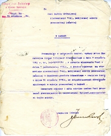 Pismo do Sabiny Grundl - kierowniczki szkoły w Łapach