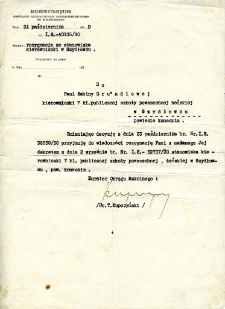 Pismo do Sabiny Grundl w sprawie przyjęcia jej rezygnacji