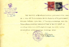 Pismo uznające Edwarda Grundla, męża Sabiny, za zmarłego