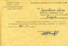 Pismo do Sabiny Grundl w sprawie przyznania nagrody pieniężnej