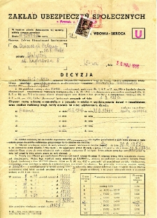 Decyzja o przynaniu Helenie Oniszczyk renty wdowiej