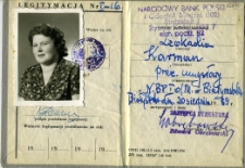 Legitymacja pracownicza Leokadii Karman