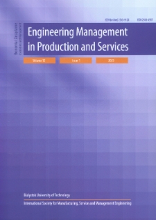 Engineering Management in Production and Services. Vol. 15, iss. 1