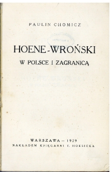 Hoene-Wroński w Polsce i zagranicą