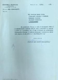 Powołanie na stanowisko kierownika Katedry i Zakładu Medycyny Sądowej Akademii Medycznej w Białymstoku