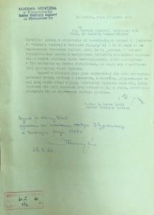 Prośba o zgodę na wyjazd na staż naukowy do Instytutu Medycyny Sadowej w Berlinie (wschodnim)