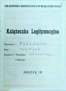 Książeczka legitymacyjna (indeks studencki)