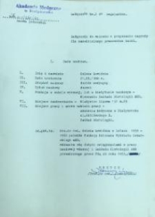 Zalącznik do wniosku o przyznanie nagrody naukowej