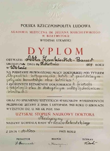 Dyplom doktorski (oryginał i odpis)