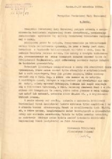 Pismo do Prezydium MRN w sprawie Biblioteki regionalnej Ziemi Łomżyńskiej