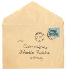 Zaproszenie Heleny Czernek przez Koło Gospodyń Wiejskich w Wiźnie na uroczystość zakończenia kursu kroju i szycia