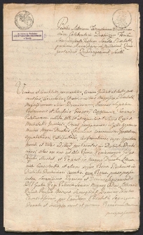 Akt nadania w dożywocie dóbr Elżbiecie Ościkowiczowej wojew. trockiej