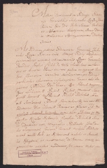 Pozew na Tryb. Piotrkowski z pow. Anny z Gembickich i jej męża Baltazara Ciecierskiego przeciw Justynie z Wituskich wdowie po Mikołaju Bykowskim, teraz żonie Michała Szydłowskiego kasztelanica sierpskiego o dobra nieruchome i ruchome po Mikołaju Bykowksim i M. Radziszewskiej, które trzyma Szydłowska