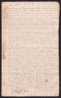 Dekret sądu polubownego w sprawie sukcesji po zmarłej Angeli Grodzickiej córce Antoniego żonie Jakuba Ciecierskiego- między mężem Angeli a jej dalszą rodziną