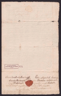 Blankiet na odbiór pieniędzy wystawiony przez Stanisława i Różę z Ogińskich – Krasińskich