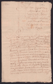 Protestacja Jana Gembickiego kasztelana kaliskiego syna Stefana kaszt. płockiego i Anny Krasińskiej przeciw szwagrowi Dominikowi Łętkowskiemu kasztelanowi brzezińskiemu z powodu kontraktu ślubnego zawartego z nieżyjącym już ojcem Jana