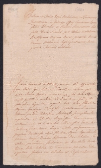 Dekret sądu drohickiego w sprawie o rozliczenie należnych Ignacemu Cieszkowskiemu kasztelanowi liwskiemu sum pieniężnych z prowizją od Franciszka i Marianny Ciecierskich Skórzewskich i Ogińskiego marszałka wielkiego litewskiego