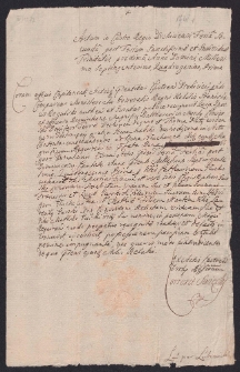 Relacja woźnego o intromisji Baltazara Ciecierskiego do dóbr Głuchówek na podstawie donacji przez Katarzynę z Głuchowskich oraz z dziećmi oraz Jadwigę z Głuchowskich