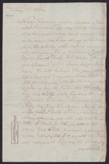 Marianna z Twarowskich Niewiarowska wdowa po Walentym kwituje odbiór sumy należnej od Jana Poniatowskiego z rąk Dominika Ciecierskiego