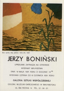 Jerzy Boniński uprzejmie zaprasza na otwarcie wystawy malarstwa ...