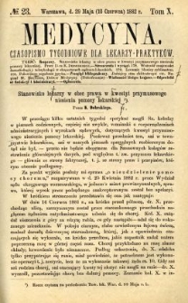 Medycyna 1882 T.10 nr 23