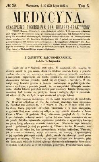 Medycyna 1882 T.10 nr 29