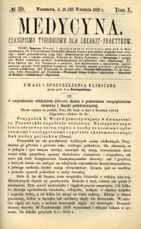 Medycyna 1882 T.10 nr 39
