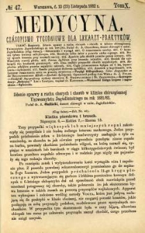 Medycyna 1882 T.10 nr 47