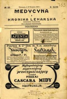 Medycyna i Kronika Lekarska 1913 R.48 nr 39