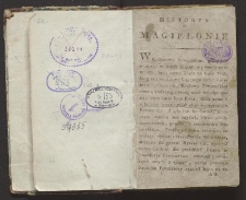 [Historya o Magielonie krolewnie neapolitanskiey]